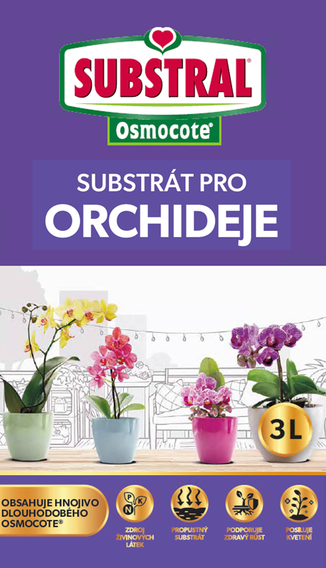 Substral Substrát pro orchideje 3l s hnojivem Osmocote